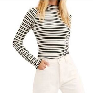 Free People Sunday Afternoon Top Open Back Striped Size Small NWOT